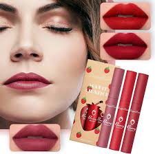 3Pcs Matte lipgloss Set, Strawberry Matte Lipstick Set,Matte Nude liquid  Long-Lasting Wear Non-Stick Cup Not Fade Waterproof, Makeup Gift labiales  mate for Girls and Women : Amazon.co.uk: Beauty