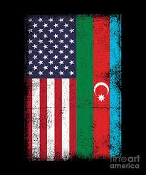 Blue, green, red, white flags; Europe Asia Patriotism Baku Tourist Travel Patriot Gift Usa Azerbaijan Flag Digital Art By Thomas Larch