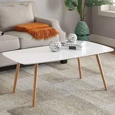 White Top Mid Century Coffee Table With Solid Wood Legs Coffee Table Mid Century Coffee Table Coffee Table With Drawers