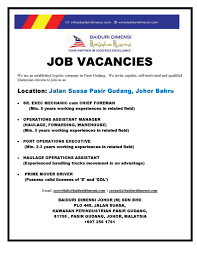 Jobs in johor bahru (jawatan kosong segara). Job Vacancy In Malaysia 2019