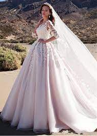 Check spelling or type a new query. Grosshandel Wunderschone Brautkleider Sheer Neck 3 4 Long Sleeves Applikationen Tull Satin Saudi Arabisch Brautkleider Castle Church Brautkleid Von Officesupply 144 44 Auf De Dhgate Com Dhgate
