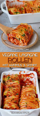 Diese Uberbackenen Lasagne Rollen Sind Mit Hummus Spinat Und Pilzen Gefullt Dieses Fleischfreie Gericht K Hummus Rezept Vegane Lasagne Leckere Vegane Rezepte