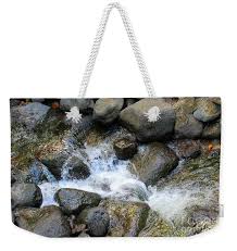 Babbling Brook Wood Print by Randall Weidner