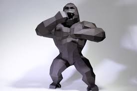 King Kong Paper Craft Digital Template Origami Pdf Download Etsy In 2021 Paper Crafts King Kong Paper Sculpture