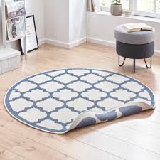 Wetia fußball funkelndes blau runder teppich für kinder rutschfeste außenteppiche, superweich für wohnzimmer, kinderzimmer, babyzimmer, balkon, kreis 100x100cm. Wendeteppich Rund Palermo Blau Creme In Outdoor Teppich Boss