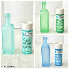 Turn the bottles around and repeat the above steps on the back of the bottles. Sea Glass Paint How To Easily Create Beautiful Beach Glass Garden Sanity By Pet Scribbles
