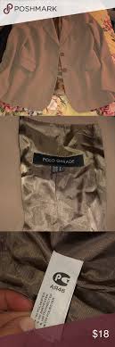 Polo Garage Blazer Tan M Polyester Polyester Blazer Clothes Design Women Shopping