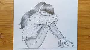 Draw Alone Girl With Pencil Sketch How To Draw A Sad Girl Step By Step Youtube Lonely drawing, pencil, sketch, colorful, realistic art. draw alone girl with pencil sketch how to draw a sad girl step by step