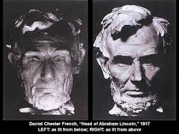 LECTURE 3: “LIGHT”. Daniel Chester French, “Head of Abraham Lincoln,” 1917  LEFT: as lit from below; RIGHT: as lit from above.