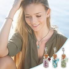 PH PandaHall 20pcs Flower Glass Bottle Pendants, Colorful Gemstone Chip  Filling Pendants European Dangle Charms Glass Wishing Bottle Charms for  Necklace Earring Keychain Craft Jewelry Making : Amazon.in: Home & Kitchen