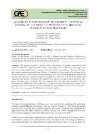 Che omar bin che soh. Pdf Islamic Law And Freedom Of Religion A Critical Review On The Right Of Apostasy And Its Legal Implications In Malaysia