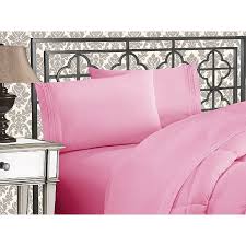 Clearance Super Soft 1500 Tc Sheet Set Queen Light Pink Walmart Com