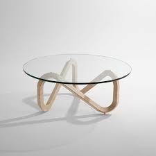 Base for glass coffee table. Contemporary Coffee Table Libra Kubikoff Glass Wooden Base Round