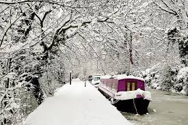 snowy canal boat winter scenery winter scenes winter wonderland