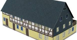 Der bastelbogen zum falten, schneiden und stecken. Half Timbered Building Paper Models Model Railroad Model Homes
