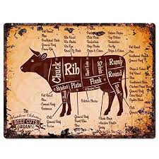 This curing process tenderizes the brisket, an otherwise tough cut. Beef Meat Cuts Chart Guide Rustic Vintage Kitchen Wall Decor 9 X12 Metal Plate Chic Sign Home Store Decor Plaques Buy Online In Bahamas At Bahamas Desertcart Com Productid 18629243