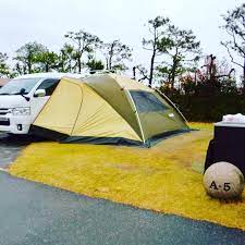 車 タープ を120 楽しんでいる お手本連結スタイル10パターン camp hack キャンプハック ハイエース テント キャンプ