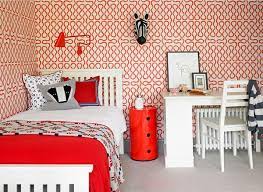 Beautiful red damask or red floral bedroom wallpaper ideas online with free delivery red trellis wallpaper this wallpaper design features a smart trellis design against a subtle lined﻿ background﻿ giving a sense of depth, quality. 20 Trendy Bedrooms With Geometric Wallpaper Designs Home Design Lover
