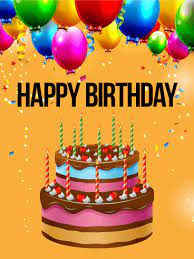 Send your best wishes in the sweetest way, however far away! Vivid Birthday Balloon Cake Card Birthday Greeting Cards By Davia