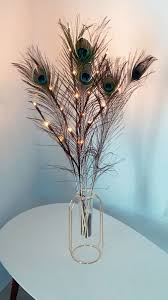Peacock metal glass wall art plaque & home decor,green color peacock wall art decoration sculpture hanging for bathroom living room bedroom gift & craft $18.99 $ 18. Guest Table Porch Table Deco Peacock Feathers With Lights Peacock Feather Decor Peacock Decor Drawing Room Decor