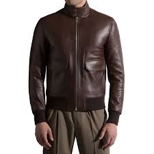 Bomber jackets have many other materials too, but the one in brown leather is iconic. Men S Modern Bomber Style Brown Leather Jacket
