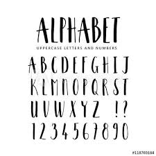 Hand Drawn Vector Alphabet Sans Serif Brush Font Isolated Letters Numbers Wr Lettering Alphabet Fonts Lettering Alphabet Hand Lettering Fonts
