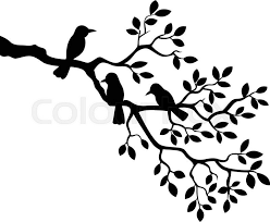 Transparent Bird On Branch Silhouette Vector Illustration Of Cartoon Tree Branch With Bird Silhouette Stock Vector Bird Stencil Bird Silhouette Tree Stencil