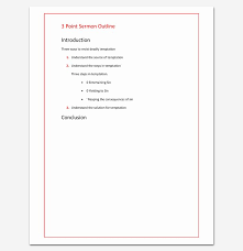 The science of writing a sermon outline can be mastered if you keep one guiding principle in mind. Blank Sermon Outline Template Fresh Sermon Outline Template 12 For Word And Pdf Format Sermon Words Sermon Notes