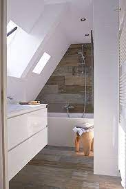 Not too bright, very cool without feeling gray. Working With Sloped Ceilings In The Bathroom Mecc