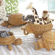 Pottery barn teen pink and white boho basket liner mini cotton new in package. Animal Baskets From Pb Kids Wicker Pottery Barn Kids Elephant Basket