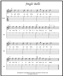 Jingle Bells Guitar Tabs Free Kids Sheet Music For Christmas