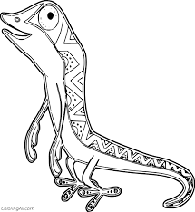 The lizard is a chameleon of blue color. Cartoon Lizard Coloring Page Coloringall
