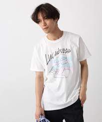 手書き風プリントtシャツ tシャツ プリント 男性ファッション レイジ
