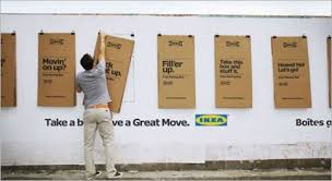 Ikea S Cardboard Outdoor Posters Fold Down Into Moving Boxes Moving Boxes Moving Day Guerilla Marketing