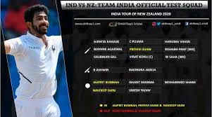 Westpac stadium, wellington new zealand. India Vs Nz 2020 Bcci Announces Test Squad Key Opener Missing