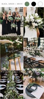 Black And Green Wedding 36 Black Green And White Wedding Color Ideas For Spring In 2020 Black And White Wedding Theme Black Wedding Themes White Wedding Theme