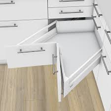 This package adds the blum space corner extra drilling and shaped drawer box bottoms, to cabinet vision solid. Blum Tandembox Antaro Space Corner Komplet Za Sinhronizaciju Visina D Bela