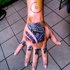 D D Hand Tattoo Nerdy Tattoos Nerd Tattoo Hand Tattoos