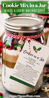 How To Make An Adorable Homemade Gift For Friends And Family This Cookie Mix In A Jar Makes One Batc Cookie Mix Mason Jar Cookies Mix Mason Jar Cookie Recipes