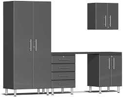 See more ideas about garage cabinets, garage storage cabinets, garage storage. Buy Ulti Mate Ug22051g 5 Piece Garage Cabinet Kit With Channeled Worktop In Graphite Grey Metallic Online In Indonesia B07m59x57j