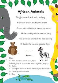 African Animals Poem Ks1 Kids Poems Animal Poems African Poems
