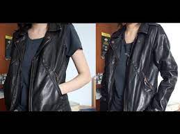 How To Cut A Leather Jacket Into A Leather Vest Youtube