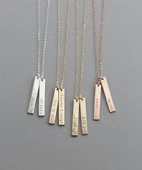 Personalized Vertical Name Bar Necklace Custom Rose Gold Etsy Gold Bar Necklace Engraved Bar Necklace Engraved Bar Necklace