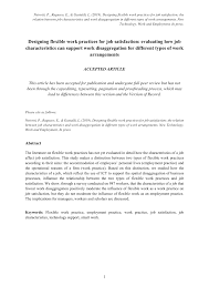 Pdf Designing Flexible Work Practices For Job Satisfaction The Relation Between Job Characteristics And Work Disaggregation In Different Types Of Work Arrangements Https Rdcu Be Be9h7