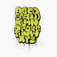 Printable full page letters of the alphabet. Hand Drawn Bubble Style Graffiti Alphabet Letters Color 2 Sticker By Kirart Redbubble