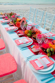 Island Paradise Reception Beach Wedding Tables Wedding Table Settings Coral Wedding