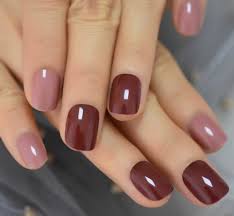 Over the years, new red shades have been created and now you can choose from a variety of different tones from classic red, to dark. Dark Red And Brown French Press On Nails Short Nails Fake Etsy
