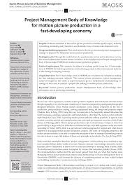 Joint management body is the a few key persons that represent the residents within a residential community. Pdf Project Management Body Of Knowledge For Motion Picture Production In A Fast Developing Economy