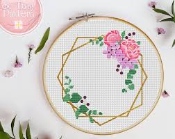 Check spelling or type a new query. Floral Wreath Cross Stitch Pattern Pdf Flower Cross Stitch Etsy