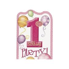 Le premier anniversaire, la première bougie sur la gâteau ! Carte D Invitation Pour Feter Le Premier Anniversaire De Bebe Fille